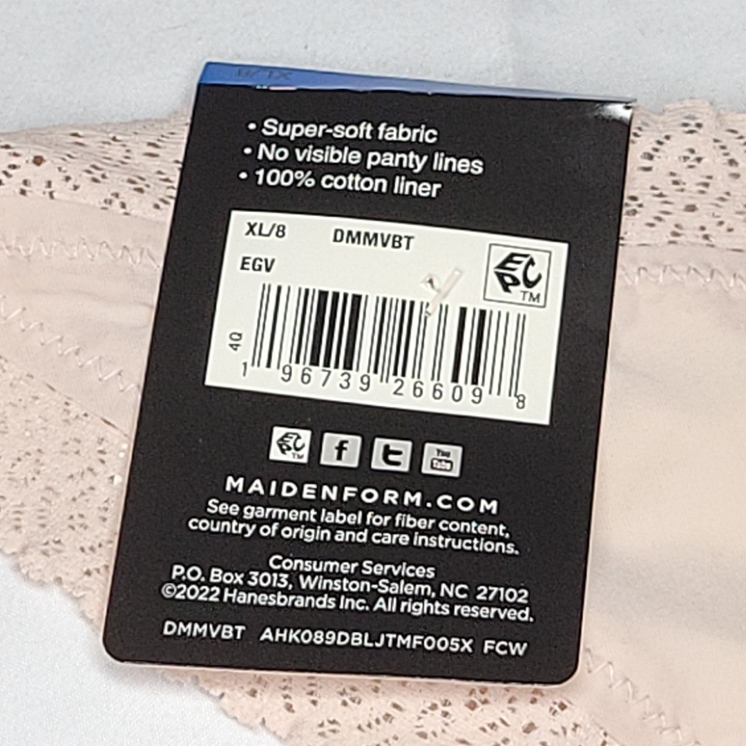 Maidenform Thong V Back Comfort Size XL/8 Ivory DMMVBT New With Tags
