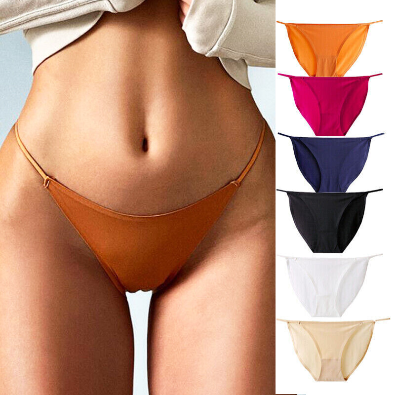 6 Pack Lot Womens Satin Panties String Bikinis Sexy Silky Lingeries Thong Briefs