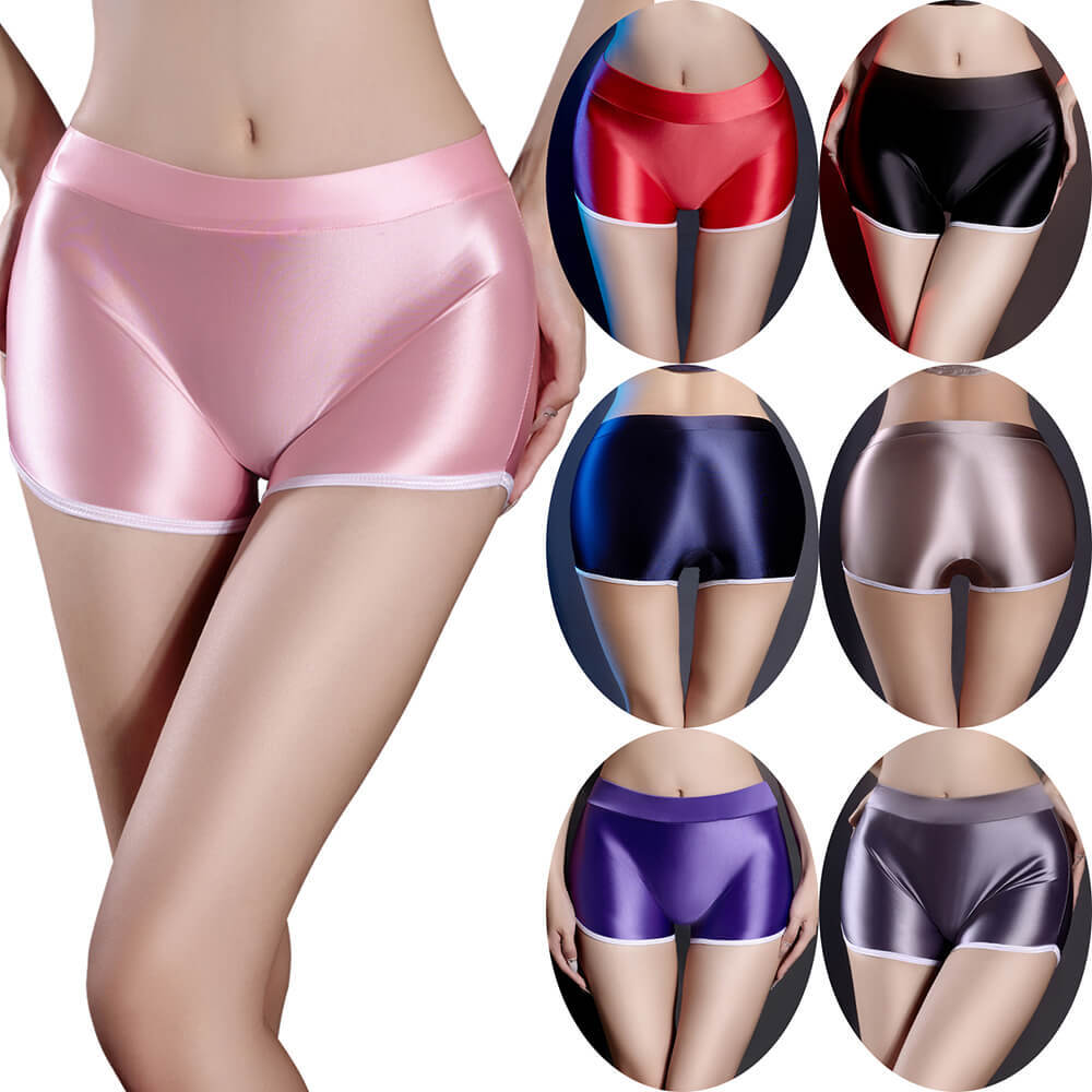 4PCS USA Satin Seamless Shorts Sport Casual Running Slim Yoga Hot Pants Workout