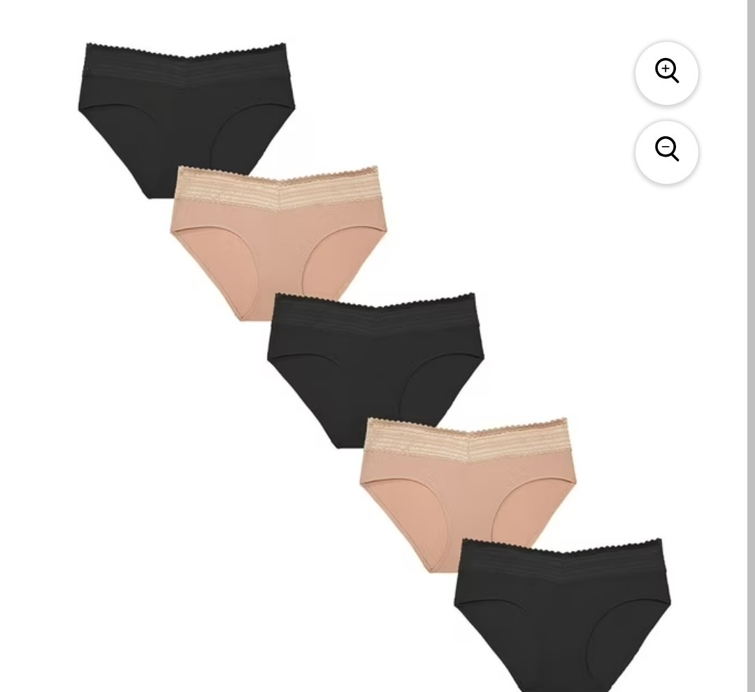5-pack Warners No Pinching, No Problems Microfiber With Lace Hipster Small 4/6