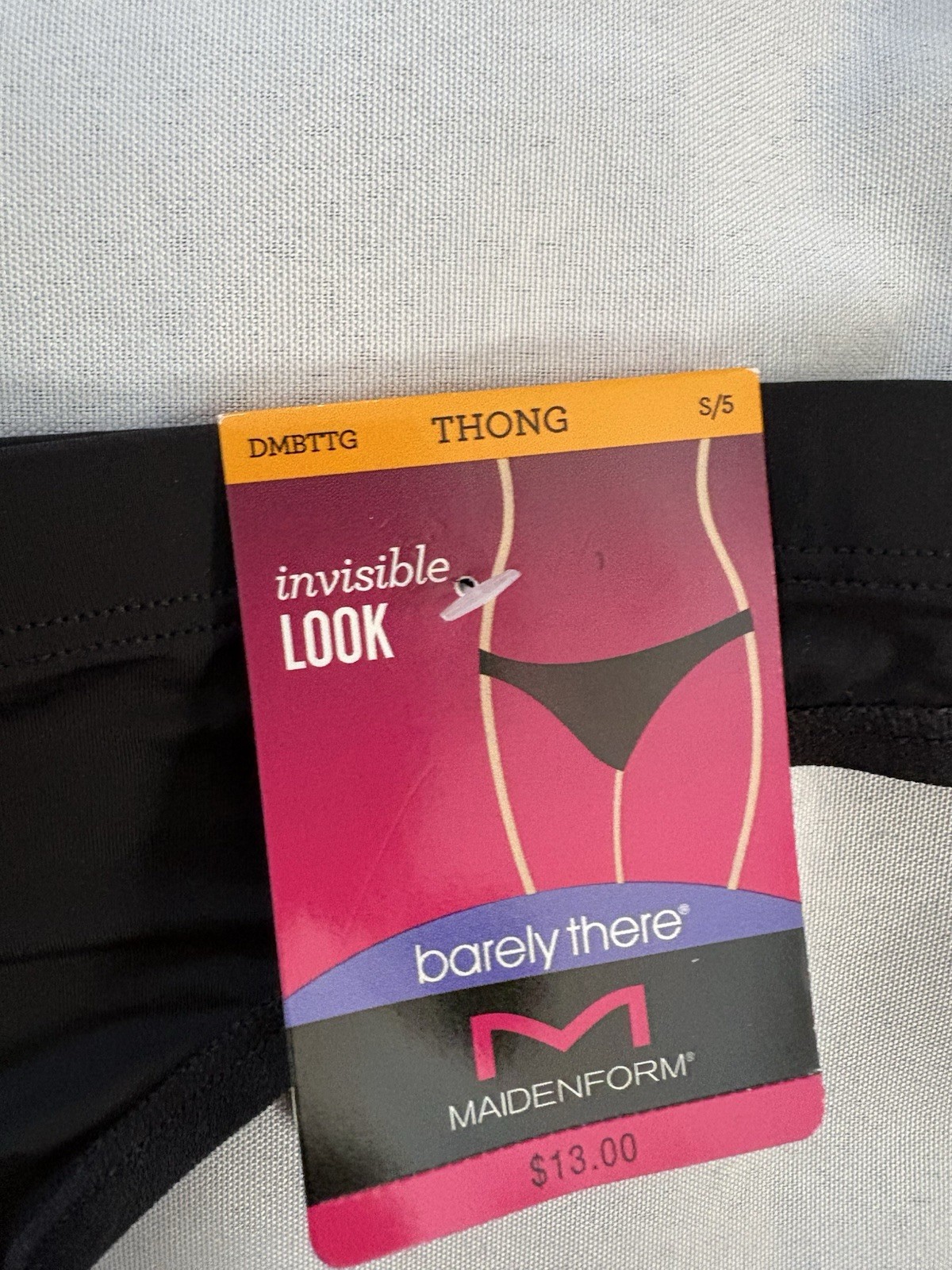 NEW Maidenform Thong Barely There Invisible Look Thong 2 Pair Small 5 Black