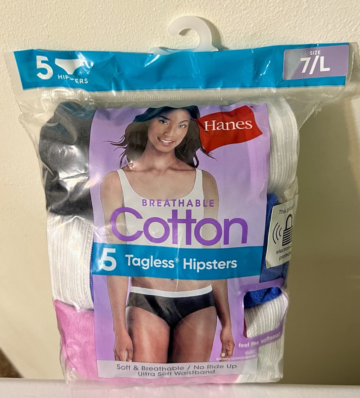 2 Pk / 10 Pair Hanes Womens Breathable Cotton Tagless Hipsters Size 7 /Large