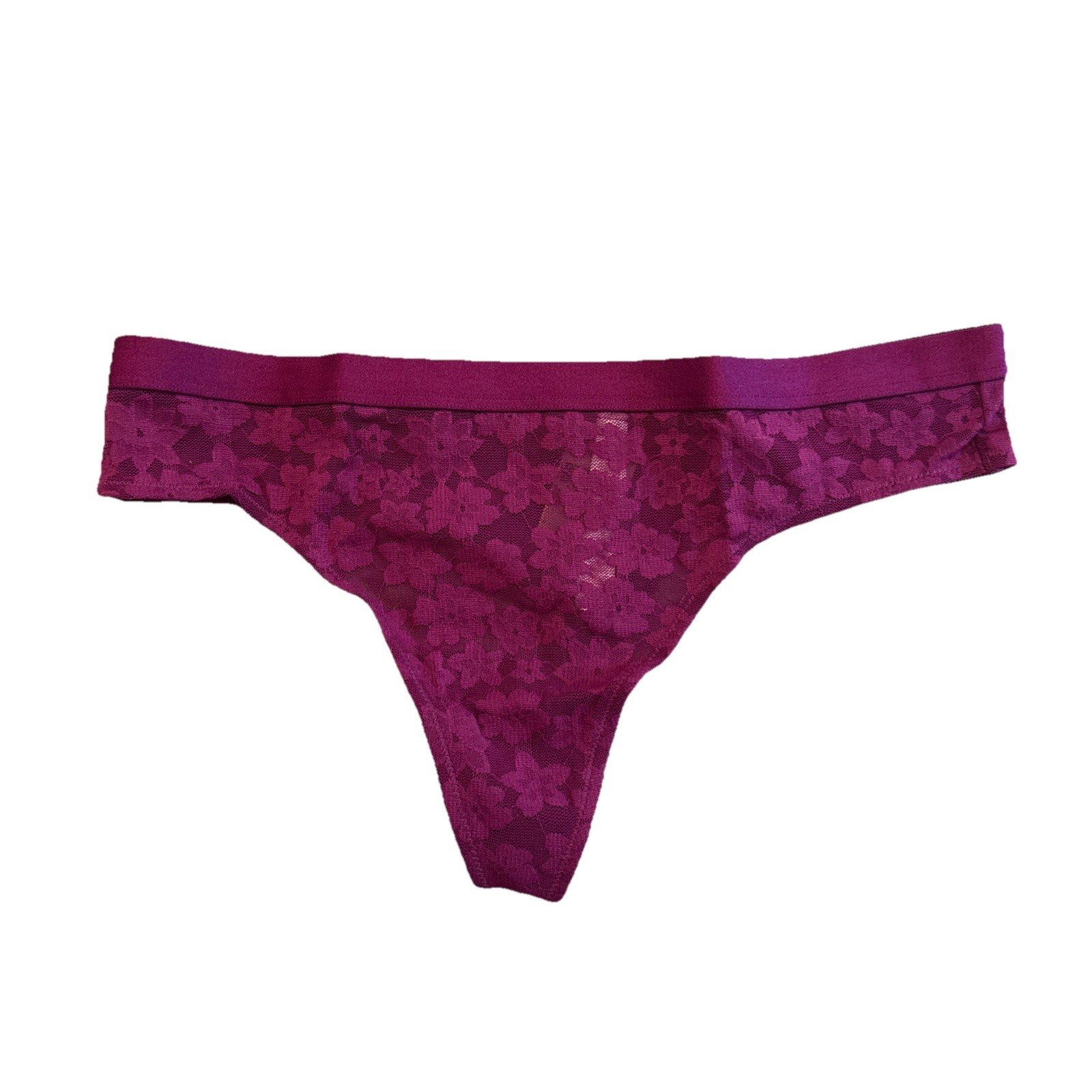 NWT- Victoria’s Secret – Lace Thong Panty- Vivid Megenta-Med
