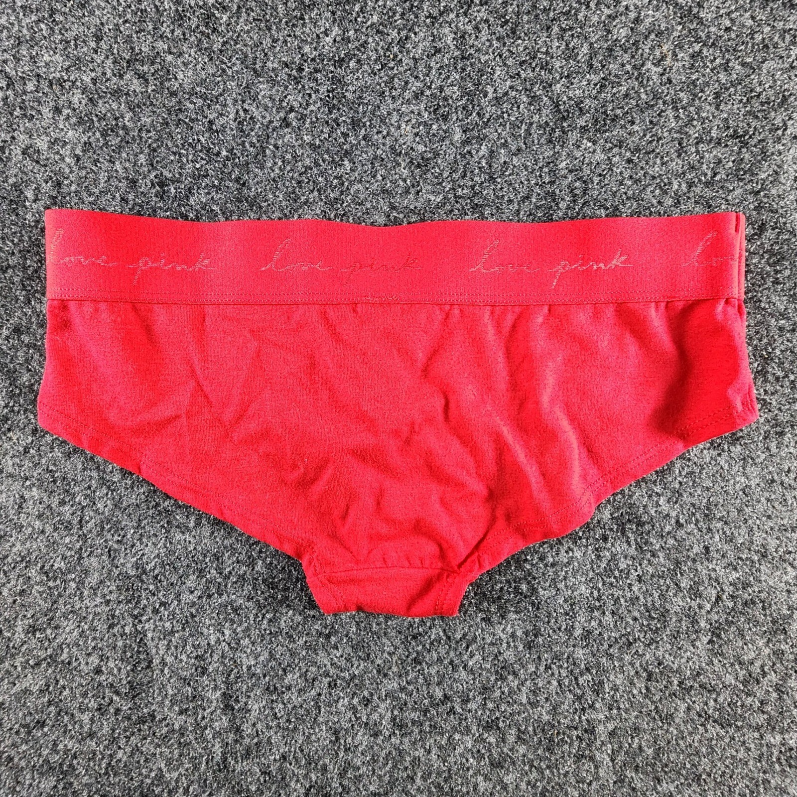 NWT Victorias Secret PINK Hipster Panties Red Love Pink Logo Waistband Small