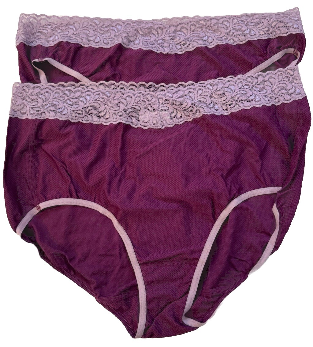 2 Pairs ExOfficio Give-N-Go Lace Full Cut Brief Woman Mesh Panties Sz 2XL