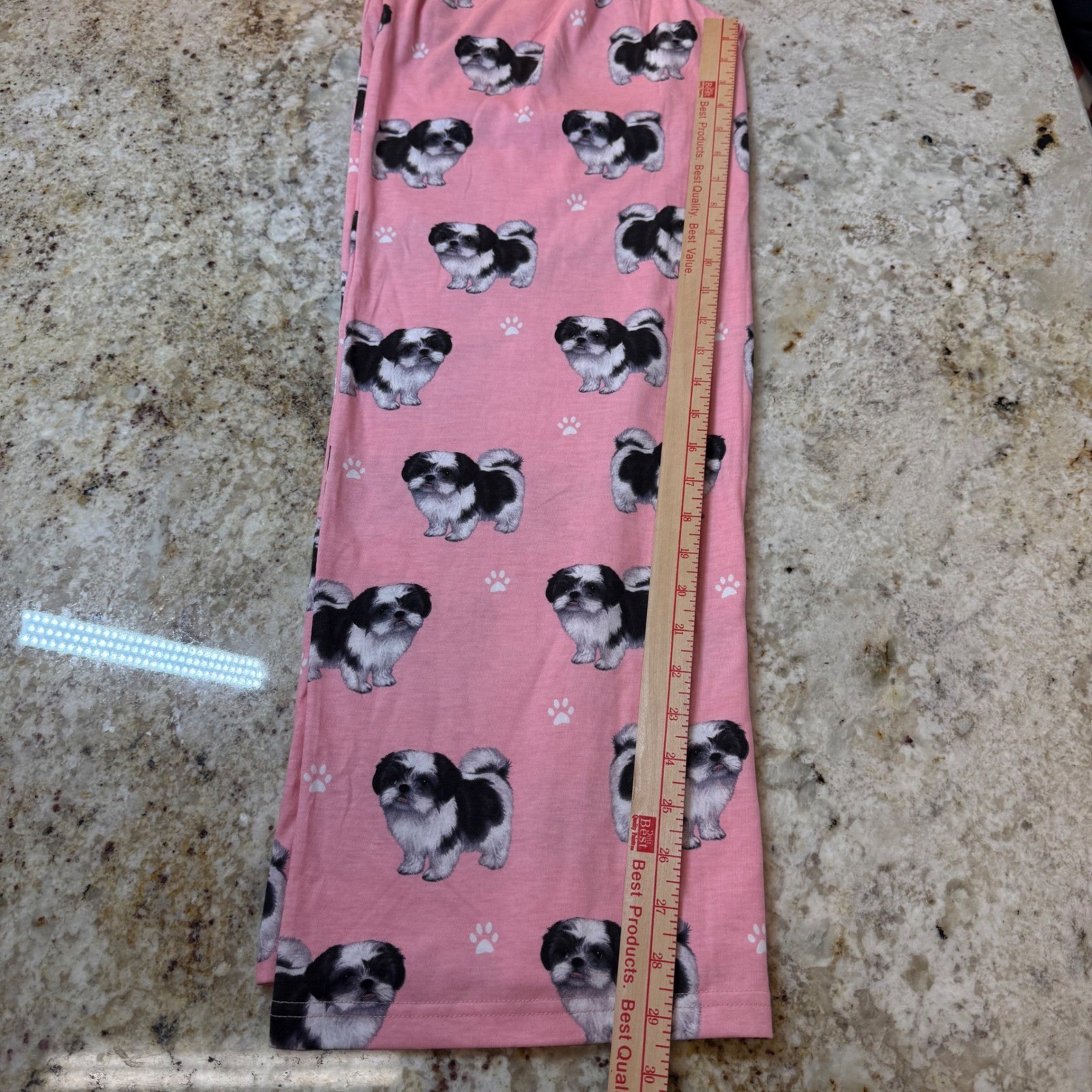 Comfies Shih Tzu Pajama Pants Womens M Pink Dog Print Lounge Sleep Pants NWT