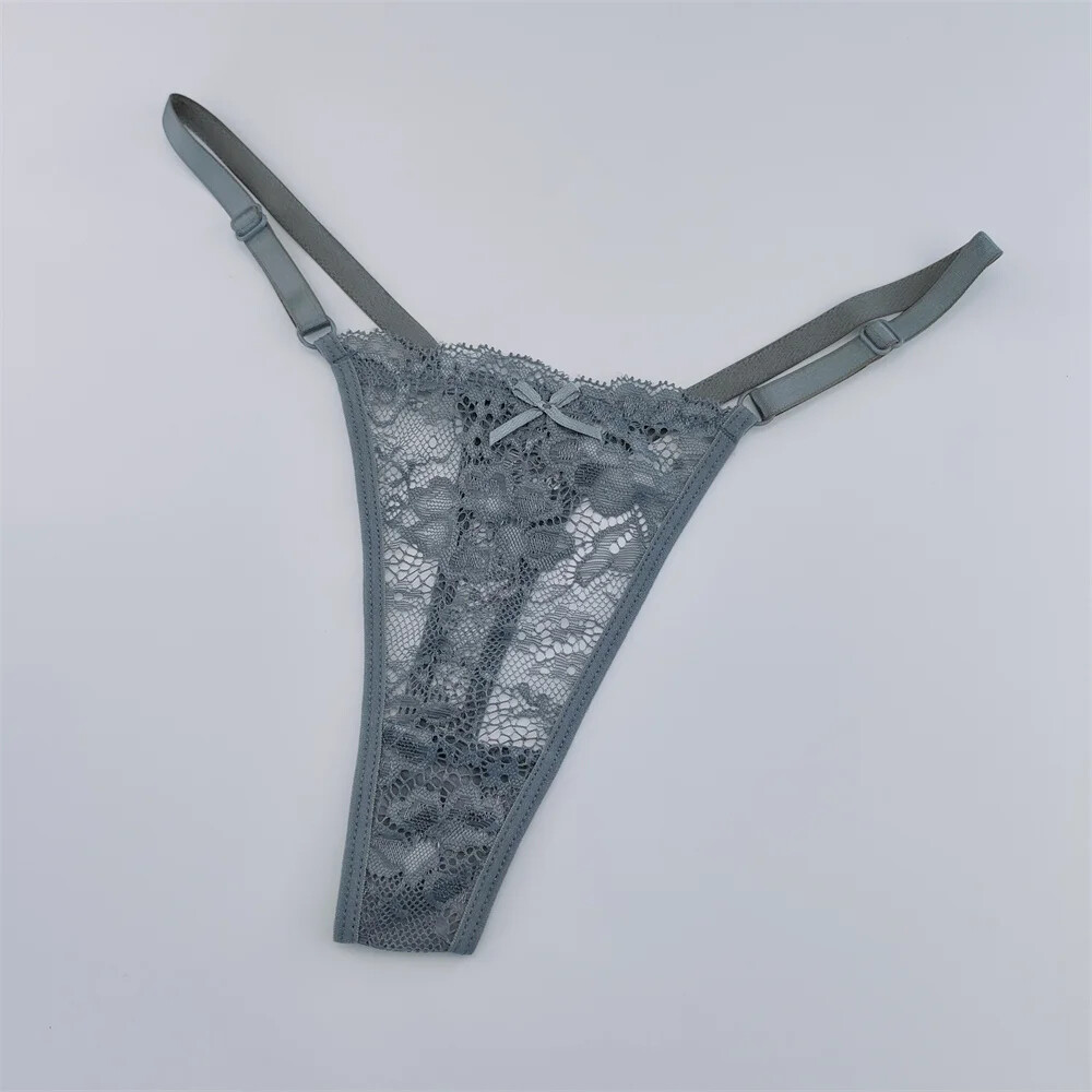 3Pcs Lace Thongs Sexy Transparent Underwear Fashion Women Lace Low Waist Panties