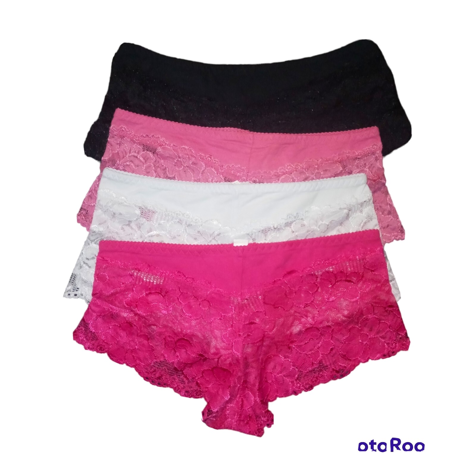 4 Pack of Women’s Underwear Regular & Plus Size Lace Boyshort Panties cheeky