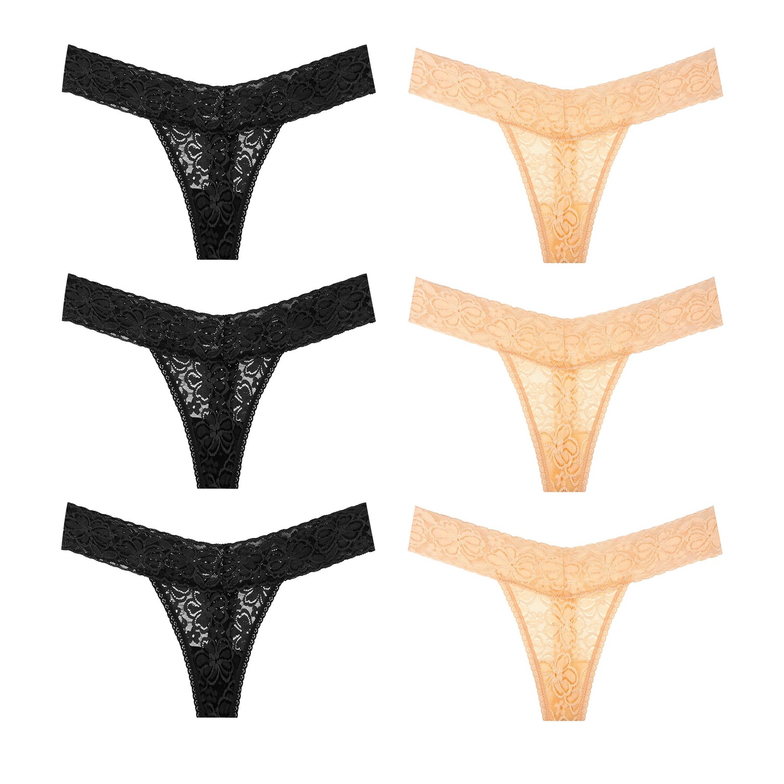 Lace Thong for Women Plus Size G-Strings Panties Low Waist Cotton Thongs For …