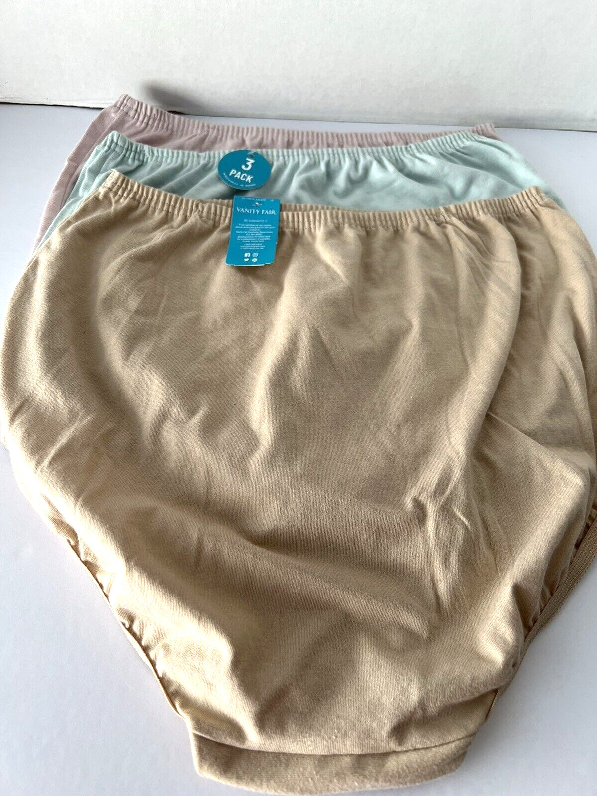 NEW Vanity Fair 3 Pairs Perfectly Yours Classic Cotton Brief 6/M Mixed Lot 15320