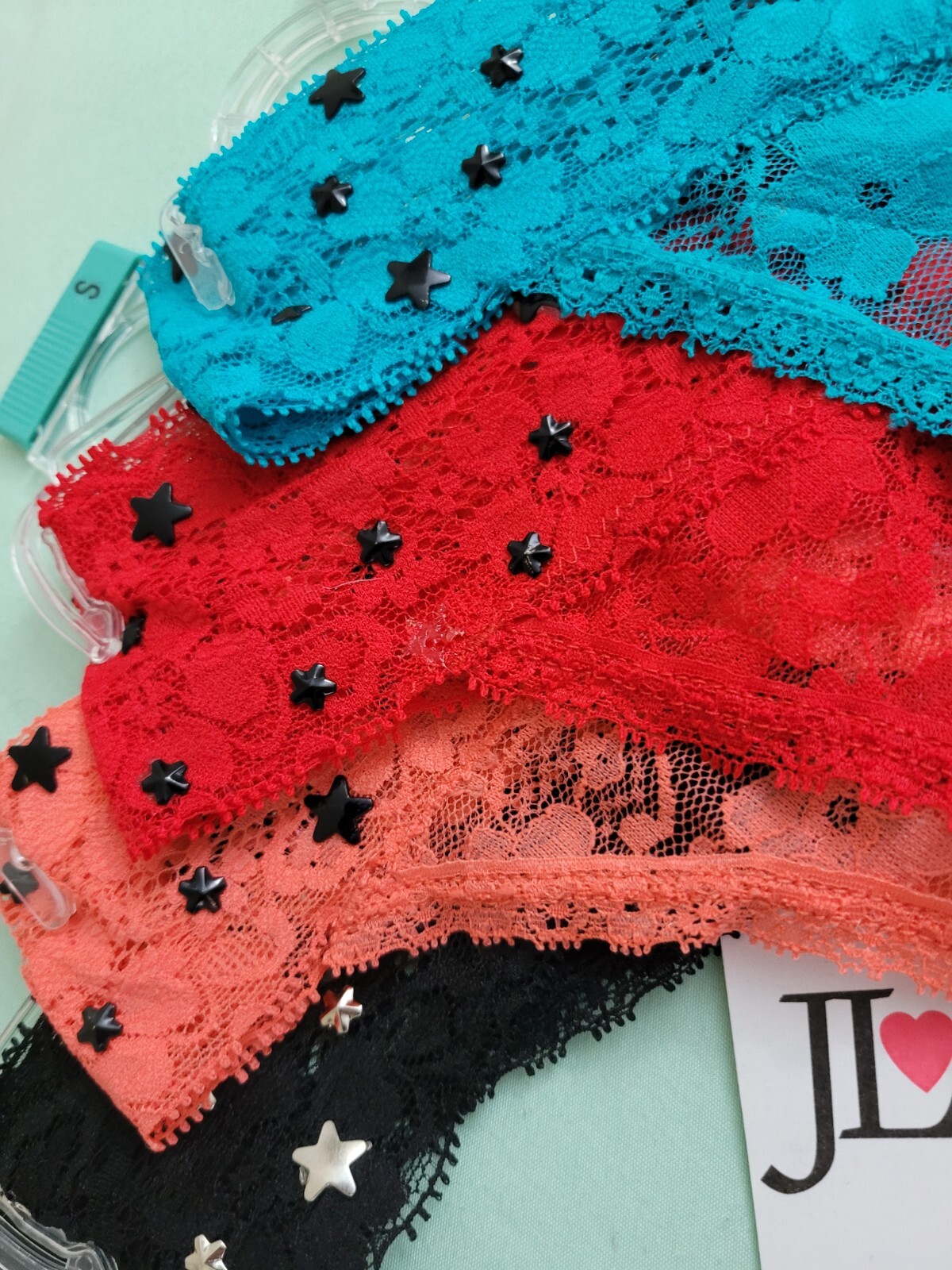 4 Packs Women’s S Panties Thong Lingerie Underwear 4 Color Black Orange Blue Red