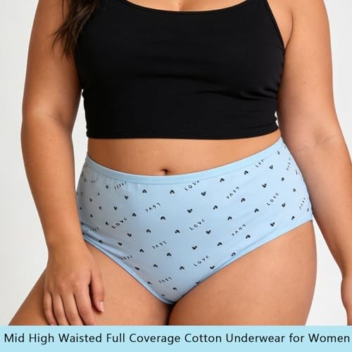 Womens Underwear Cotton Panties Plus Size XL-5XL Ladies Stretch 4X-Large 5 Pack