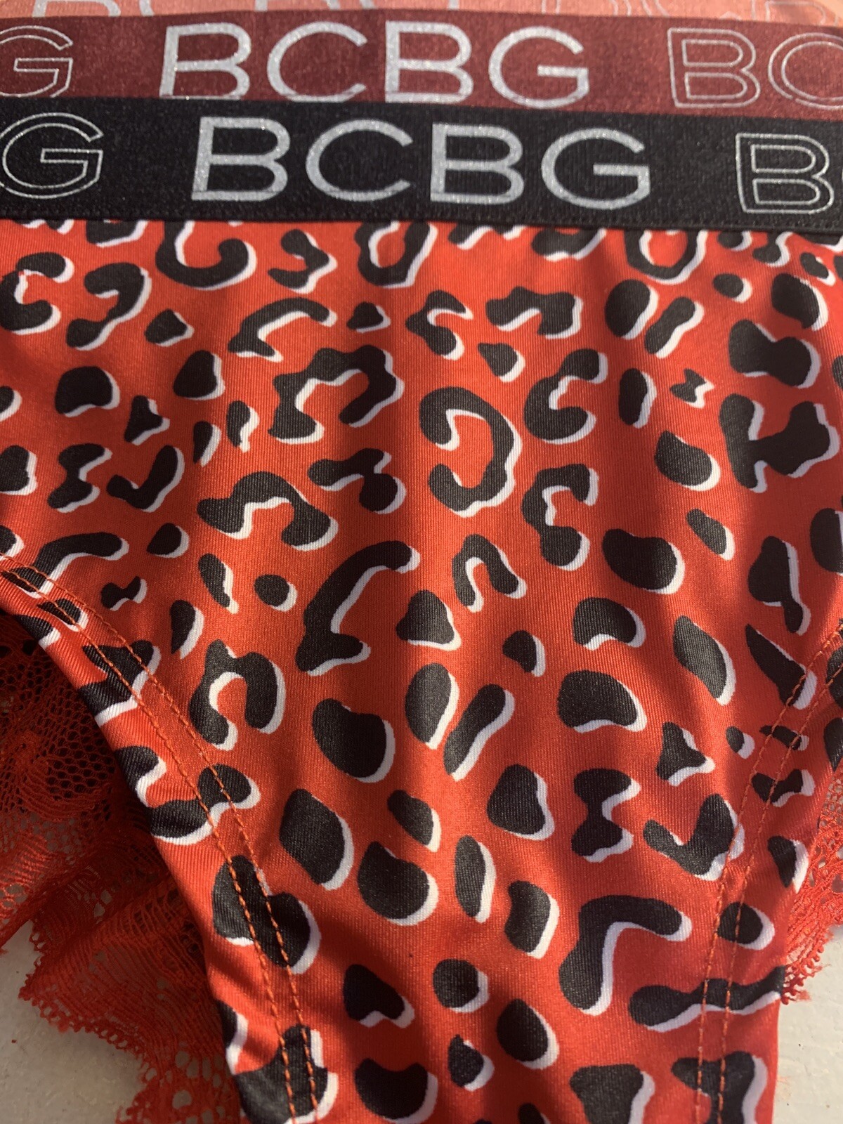 BCBG BCBGeneration 4 Pair Cheeky Panties Underwear Large Lace Pink Gray Red