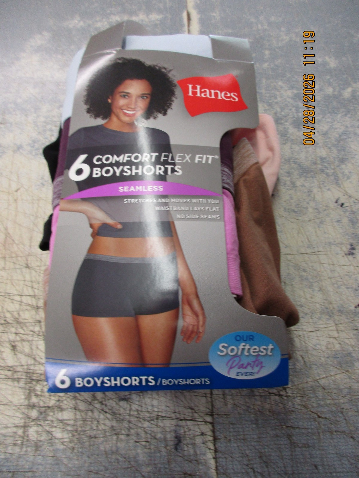 New Hanes Women’s 6pk Comfort Flex Fit Seamless Boy Shorts – Size 6