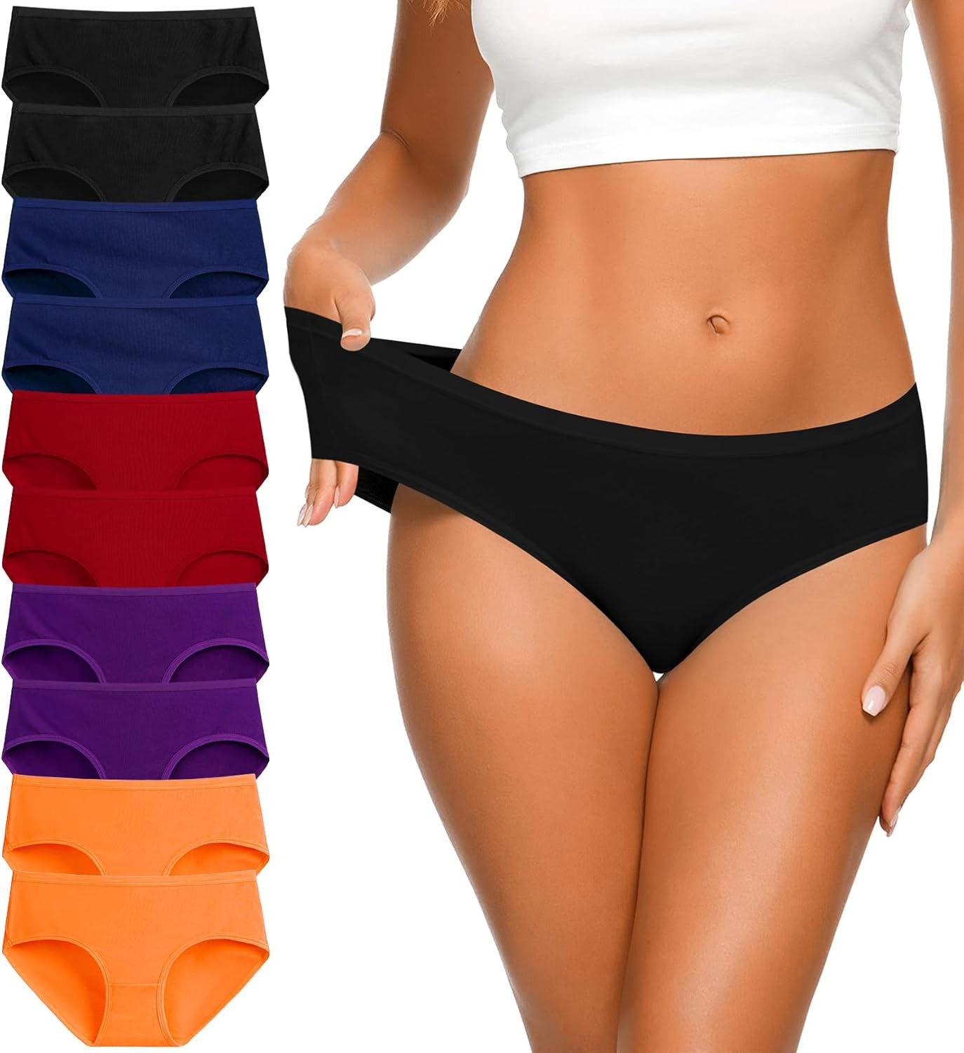 Women’s Cotton Bikini Panties,High-Cut Full Coverage Stretch Cool Underwear