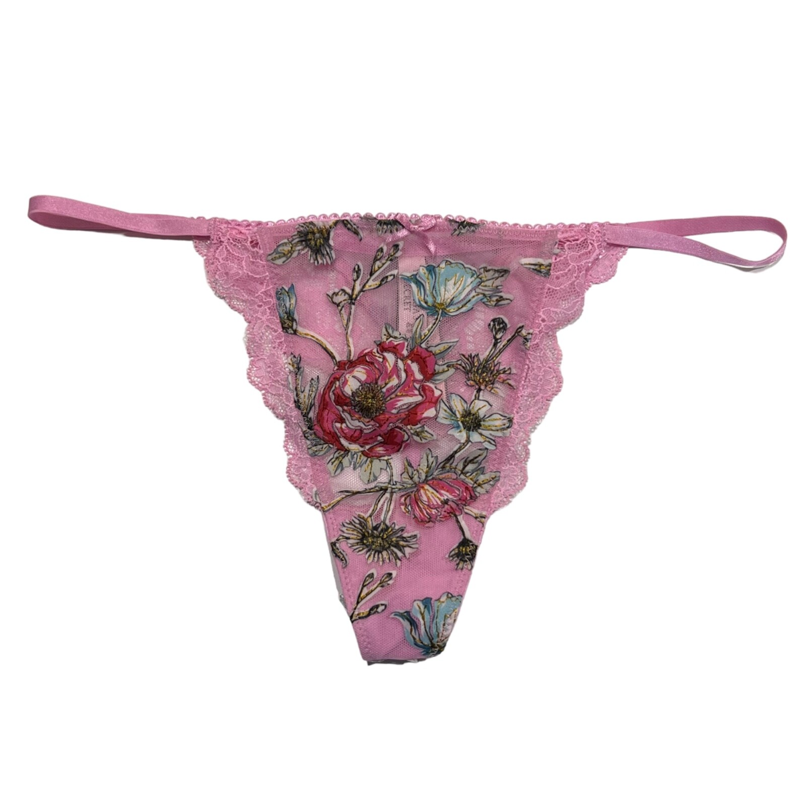 NWT VICTORIA’S SECRET Dream Angels V String Pantie Sz S-M-L-XL Pink Lace Floral