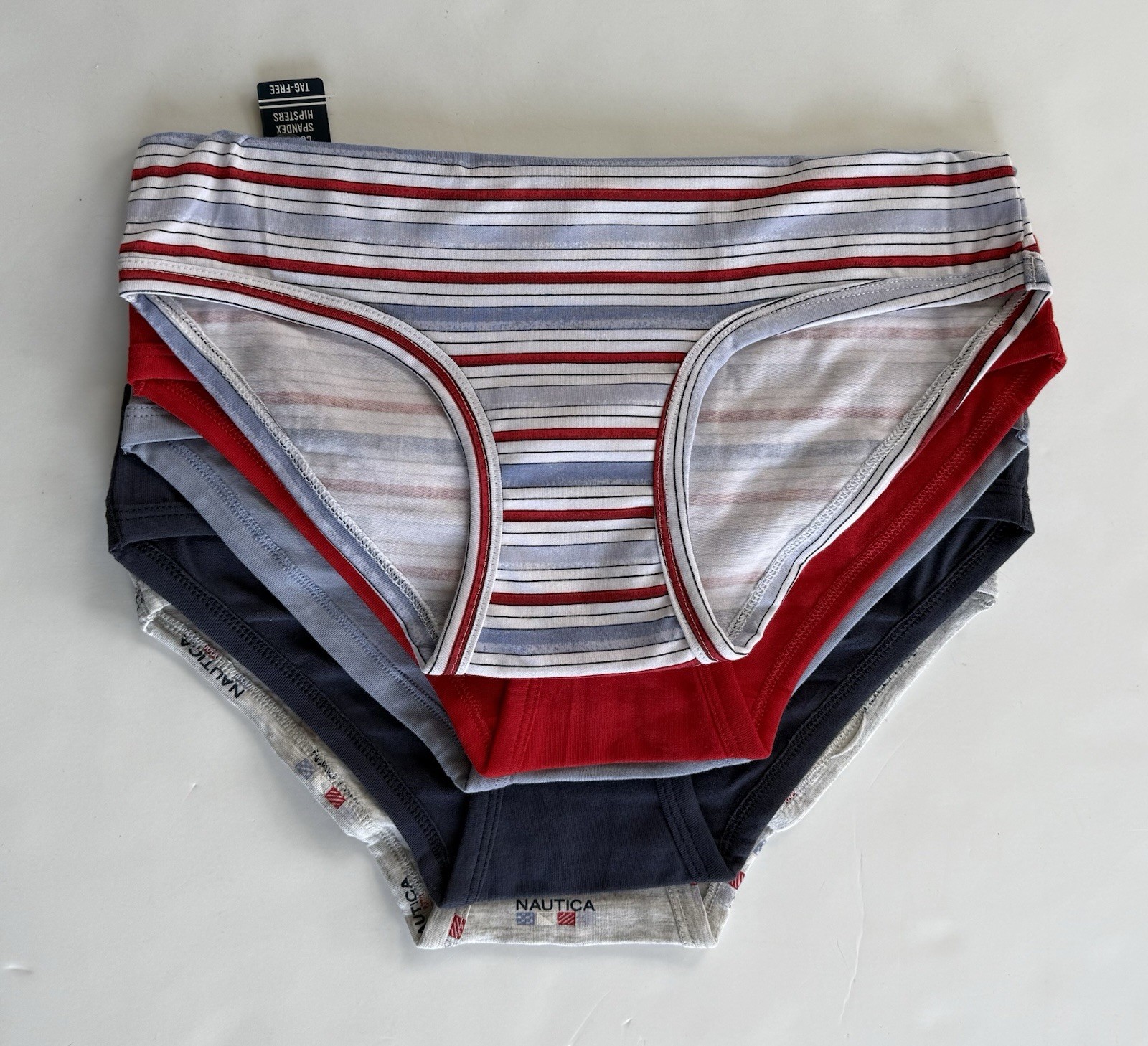 Nautical 95% Cotton Hipster Underwear Set Of Five Size Small