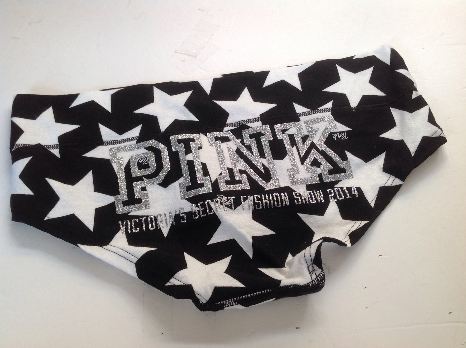 Victorias Secret PINK Fashion Show Cotton Hipster Panty Black White Stars S M L