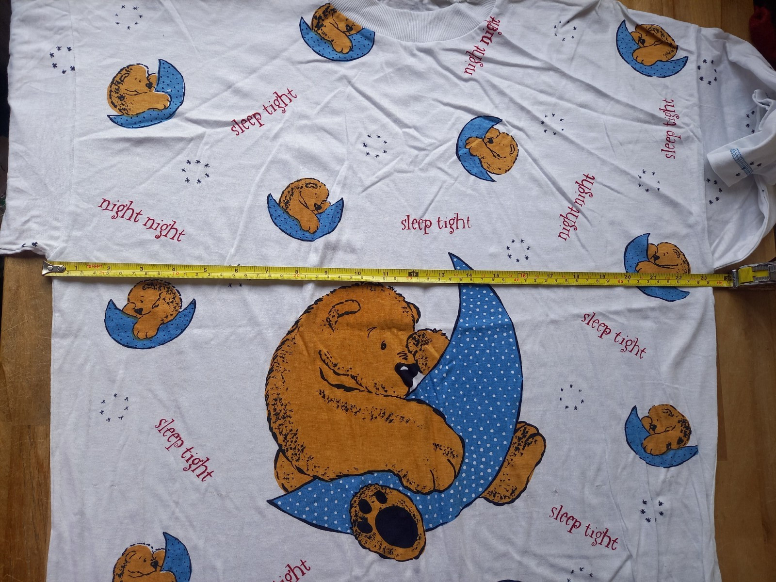 Teddy Bear Sleep Tight Pattern Summer Lightweight Nightshirt ONESIZE 100% COTTON