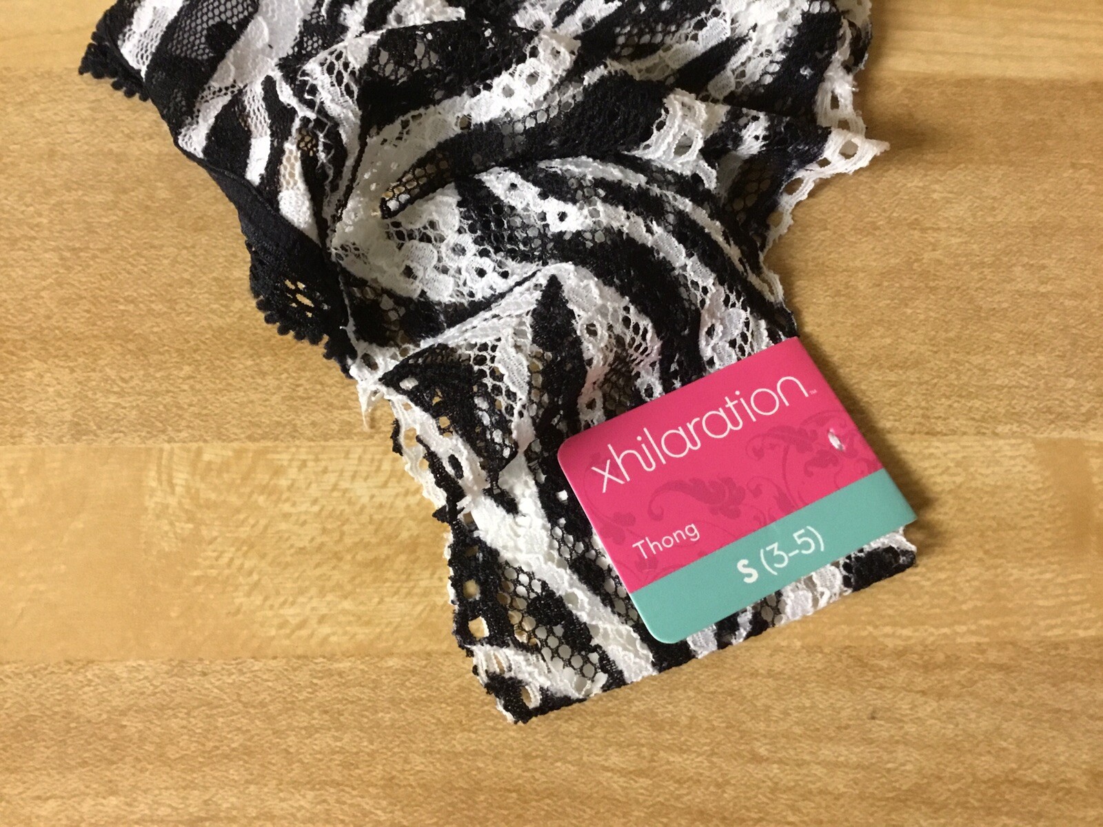 New 7 Pair Xhilration (target) Zebra Pattern Thong Panties Underwear Small (3-5)