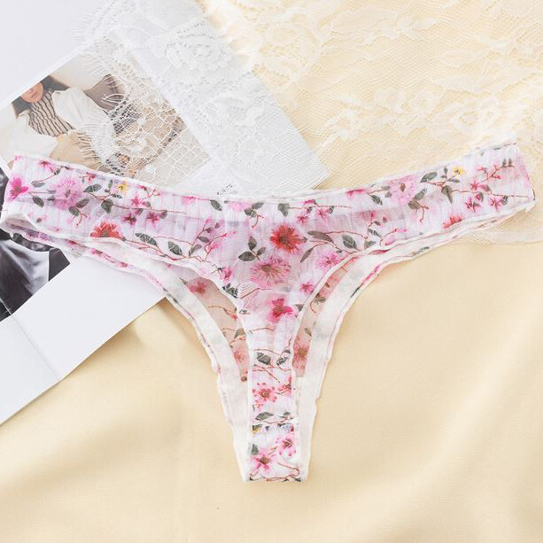 6Packs Lot Sexy Womens Floral Sheer Panties Thong G String Underwear Lingeries