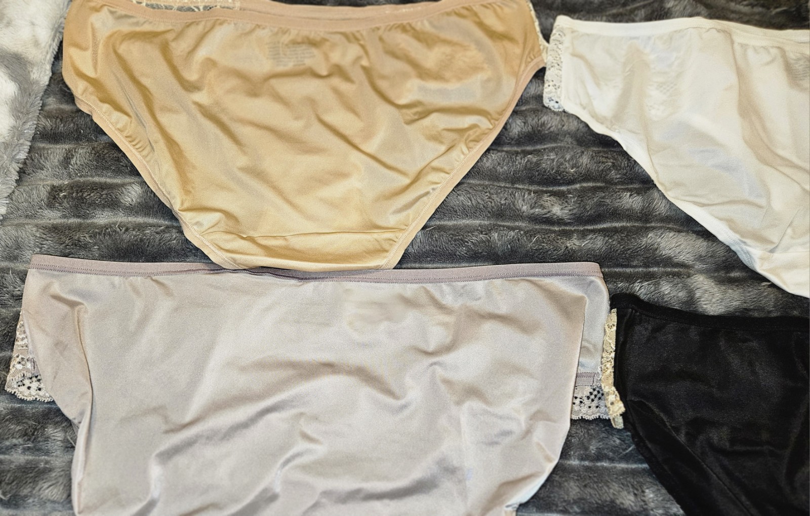 Bali Hipster Panties 4 Pair 8XL No Gusset Shiny Spandex Nylon Lace
