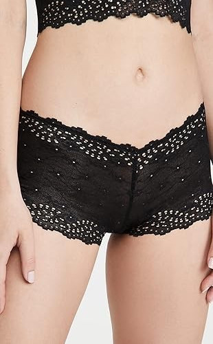 b.tempt’d by Wacoal Women’s Inspired Eyelet Boyshorts Panty, Night Black, S / 5