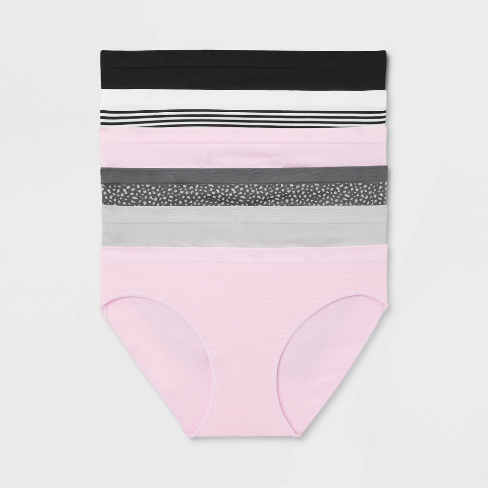 Women’s 6pk Seamless Bikini Underwear – Auden™ Assorted Color S: Solid