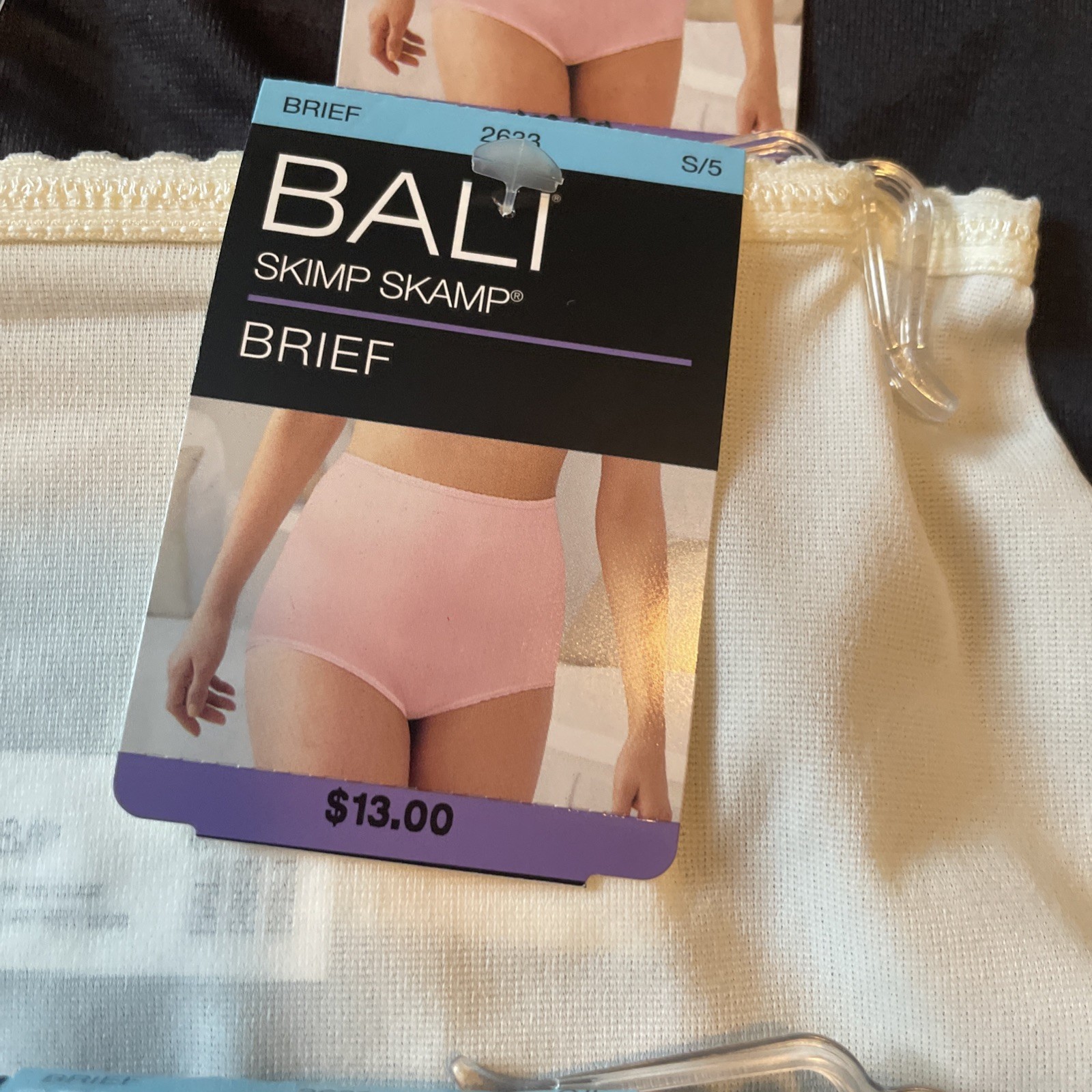 Lot Of 3 Bali Skimp Skamp Brief Panty Panties Black Moonlight NWT Small/5