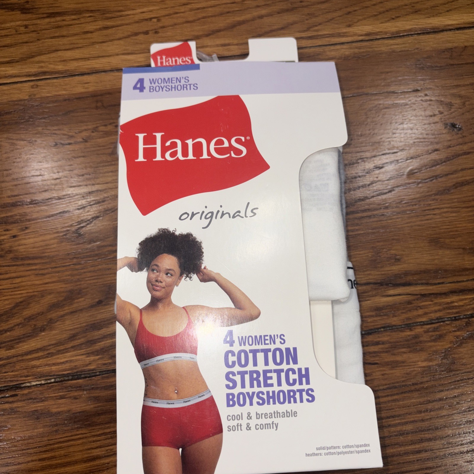 Hanes Underwear Womens 8/XL Boyshorts 2 Pack Stretch Originals New Multipack