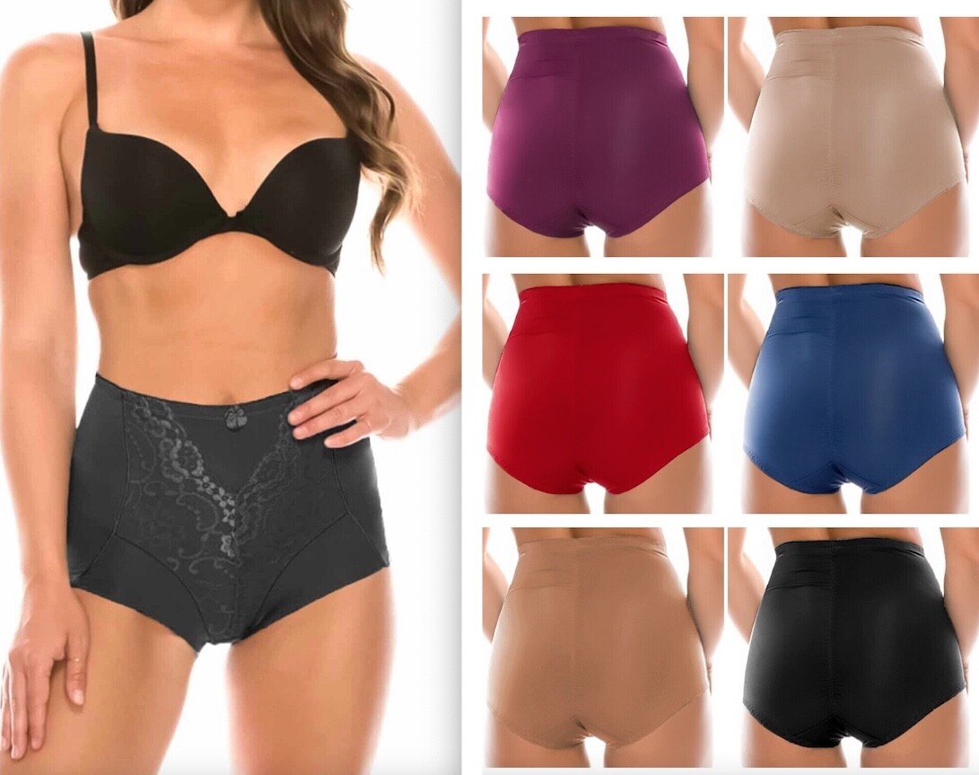 Set of 6 High Waist Lace Full-Coverage Briefs #075 – Light Control for Comfort