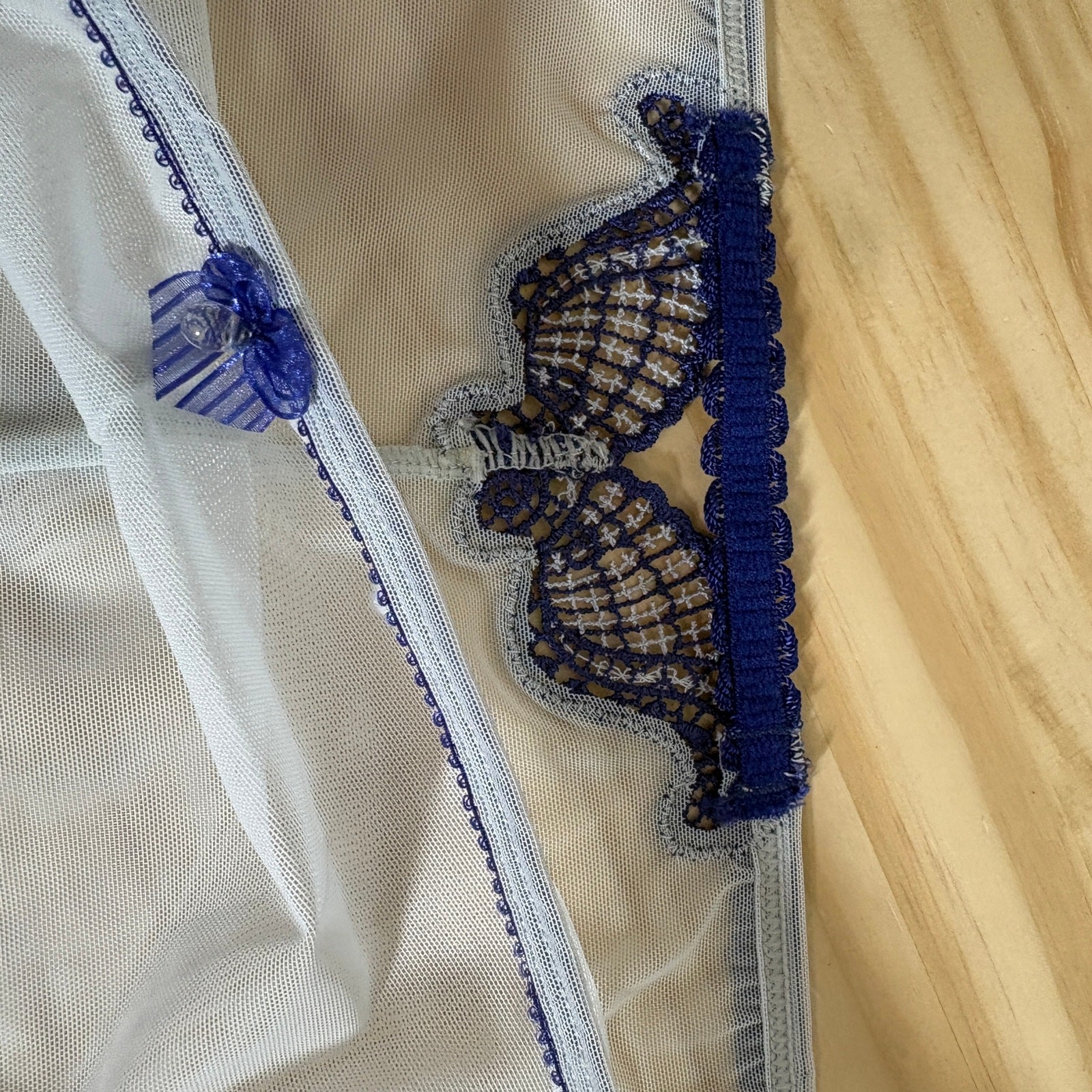 Pfiff Womens Size XL Lace Crochet Mesh Panty Opaline White