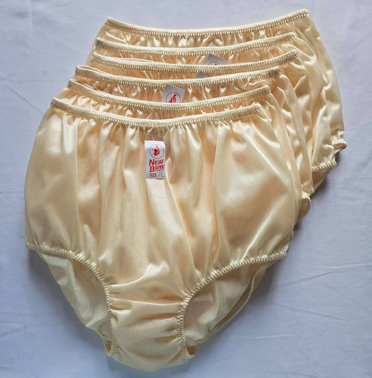 6pc Underwear Nylon Woman Man Comfort Panties Briefs Waist 36″-42″Size XL/Yellow