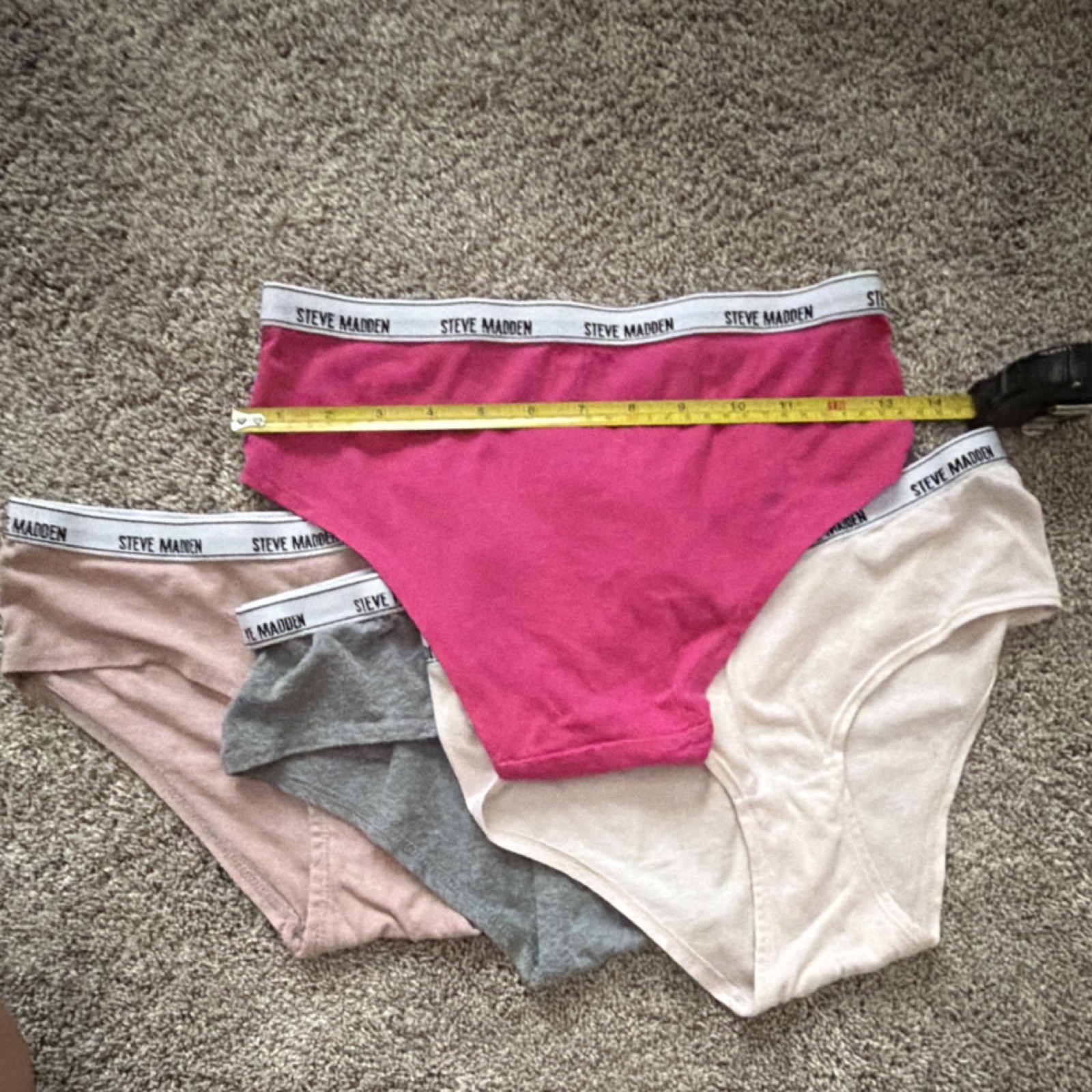 Steve Madden Women’s Bikini Panties 4-Pack Size S Multicolor Cotton Logo