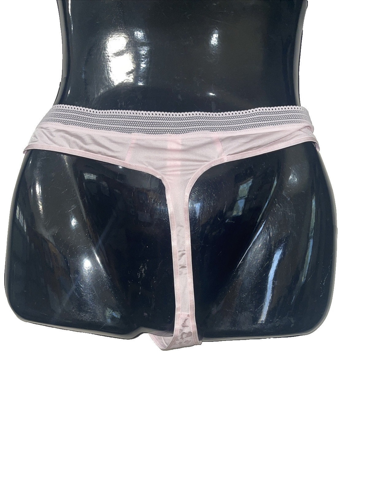 NWT Secret Treasures Thong Panty Pink Sheer Lace Womens XL Sissy Fairy Girly