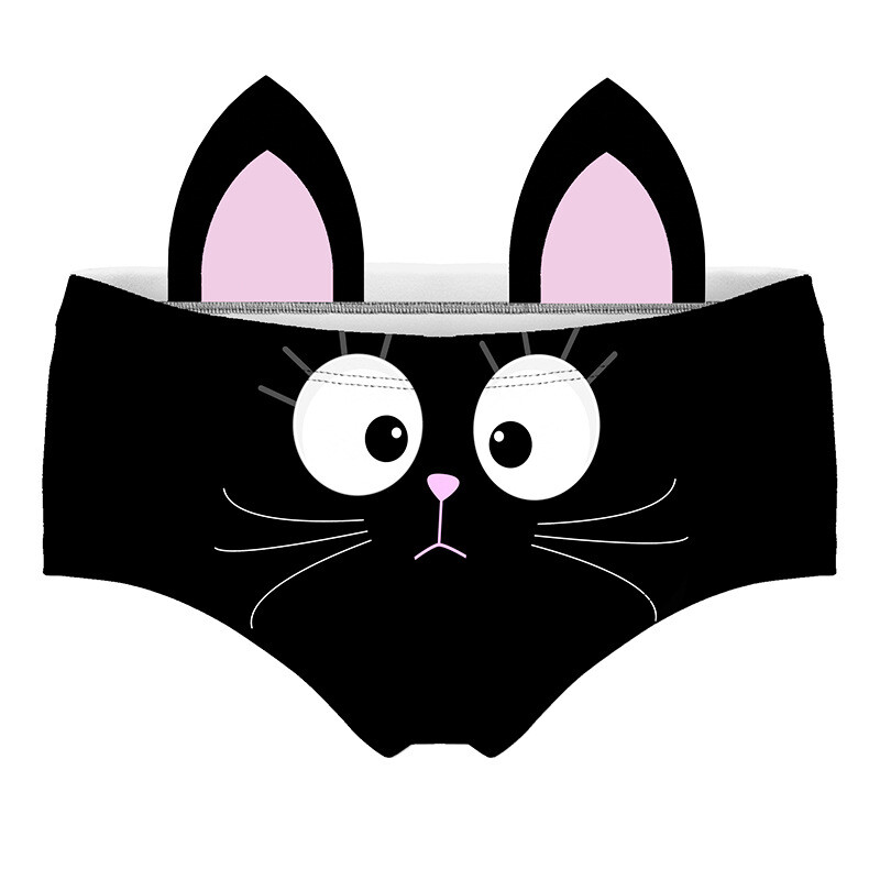 Three Dimensional Cat Ear Girl Underwear Cute Briefs Low Waist Underwear
