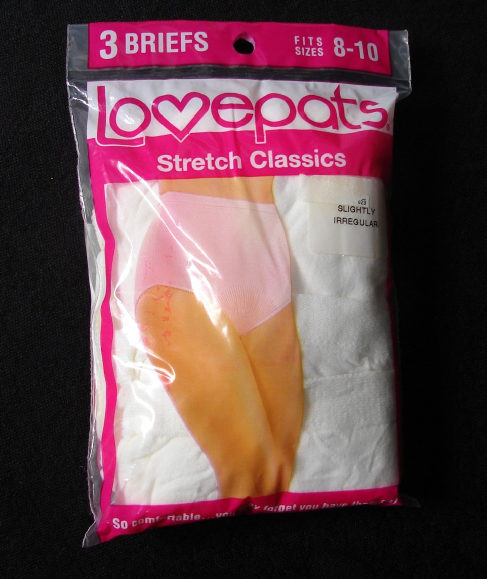 Vtg Lovepats 3-Pack Stretch Classics Brief Panties Size 8-10 Irregular White