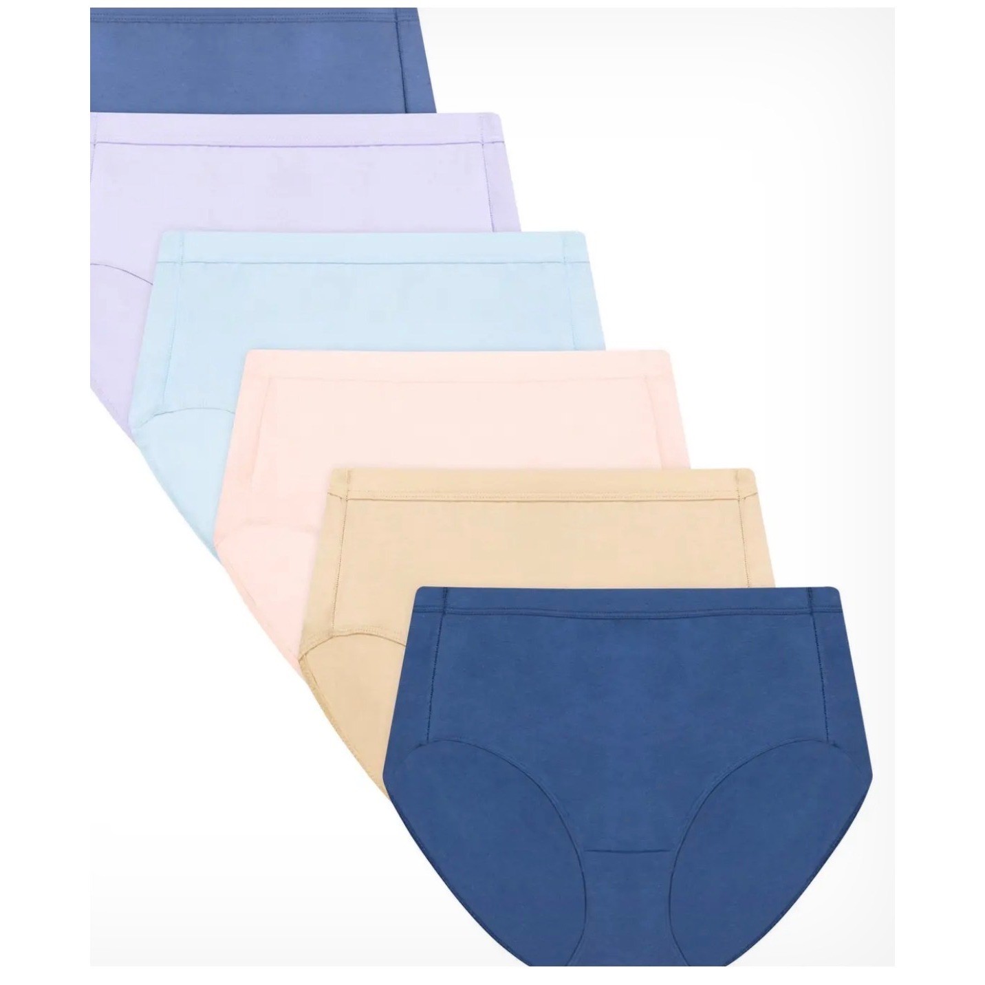 Hanes Pure Women 6 Pack 100% Organic Cotton Briefs Tagless Size 10/3XL PC40AS