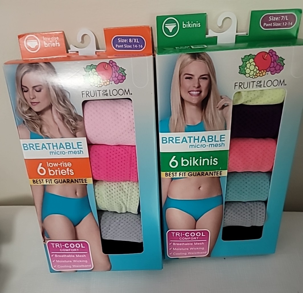 NIP 6 FRUIT OF THE LOOM WOMEN’S PLUS BREATHABLE MICRO-MESH YOU CHOOSE