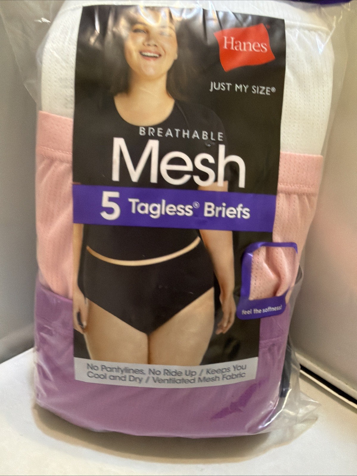 Just My Size Women Briefs Underwear Plus Size 13/5X Breathable Mesh
