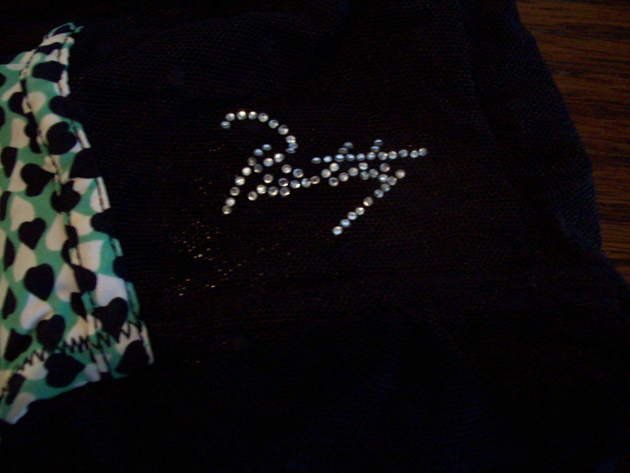 NWT KENSIE ADRIENNE SHEER DOT Hipster PANTIES R6213502 BLK JADE HEARTS STONES S