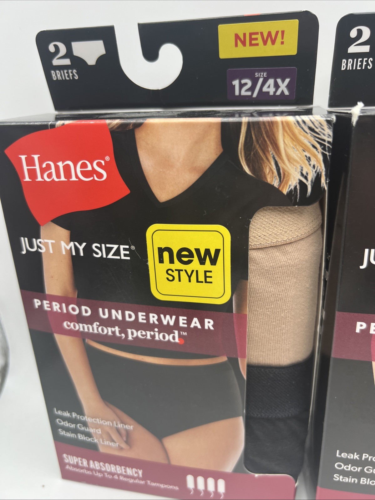 Hanes Period Underwear Size 12/4X TOTAL OF 4