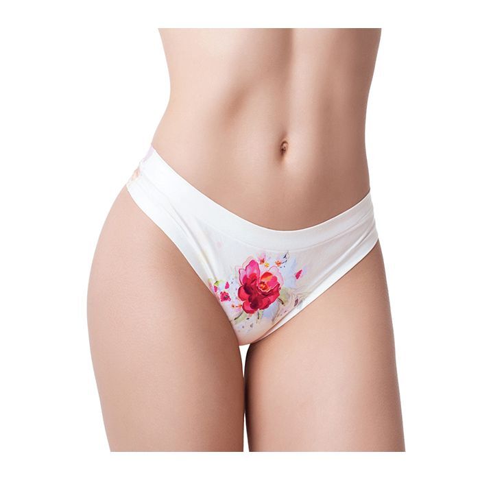 Mememe Flower Power Rose Printed Thong