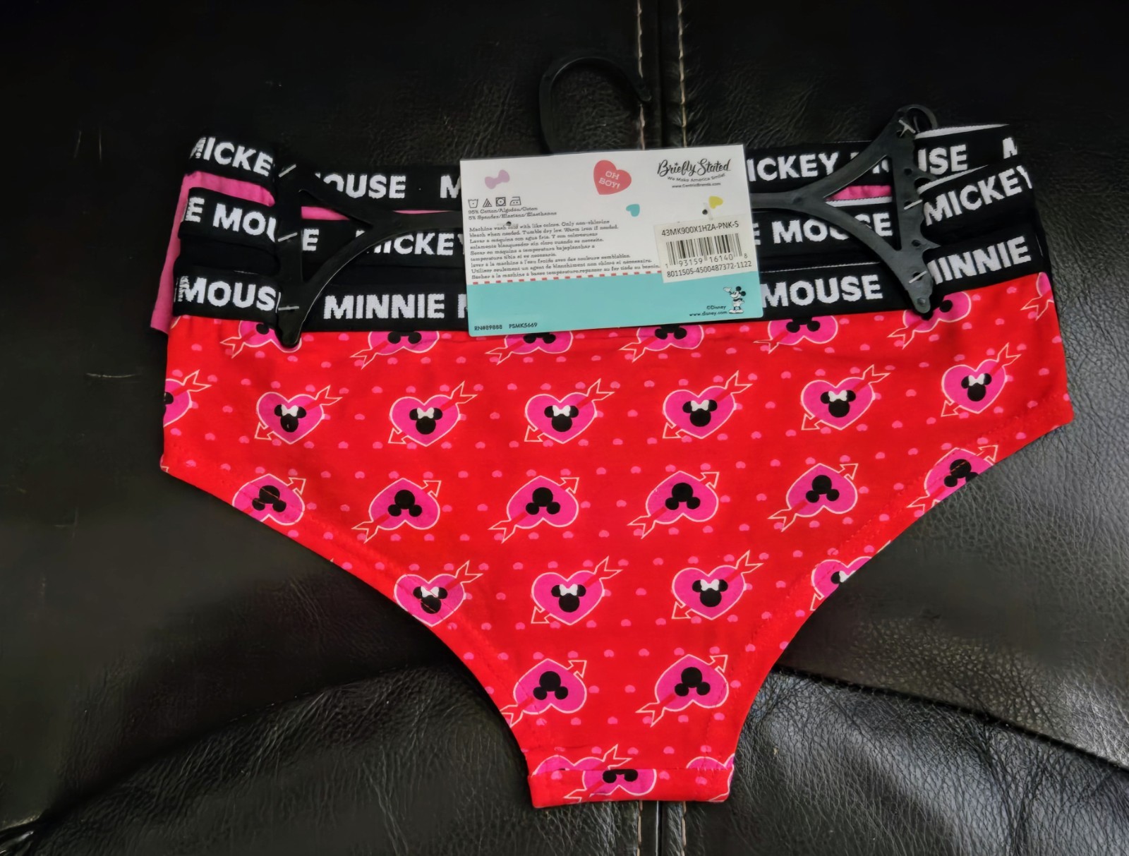 Disney Minnie Mouse Women’s Cotton Hipster Panties 3 Pair, Size Small NWT