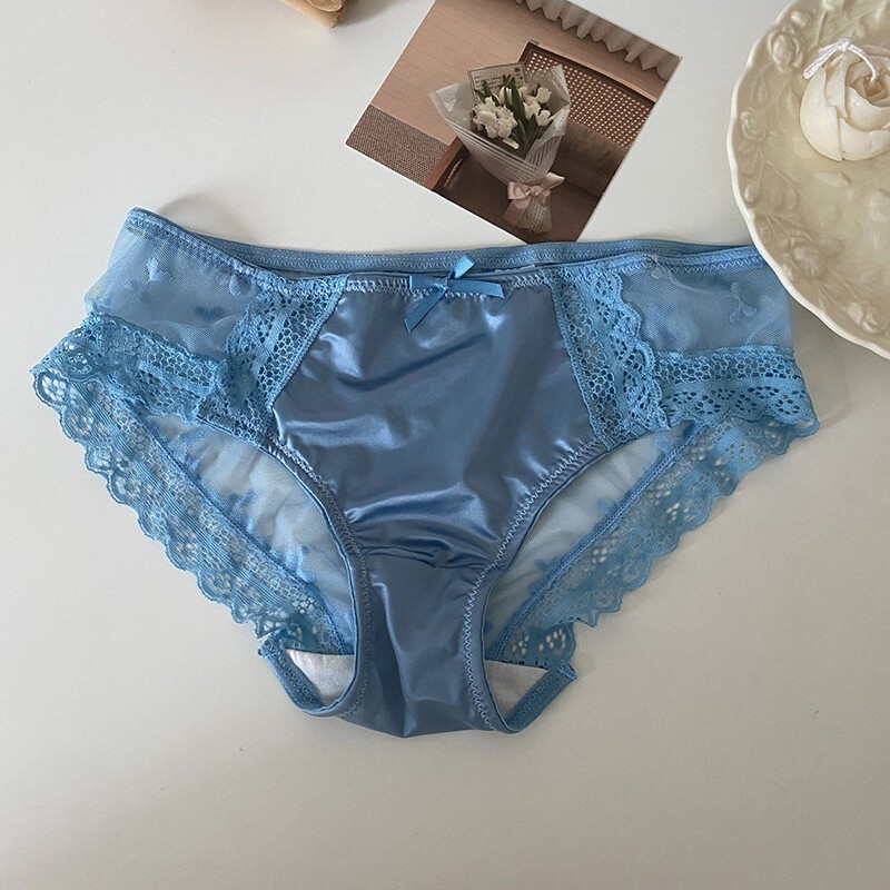 1/5 Pack Lot Sexy Panties For Womens Satin Underwear Brief Lace Sheer Lingeries
