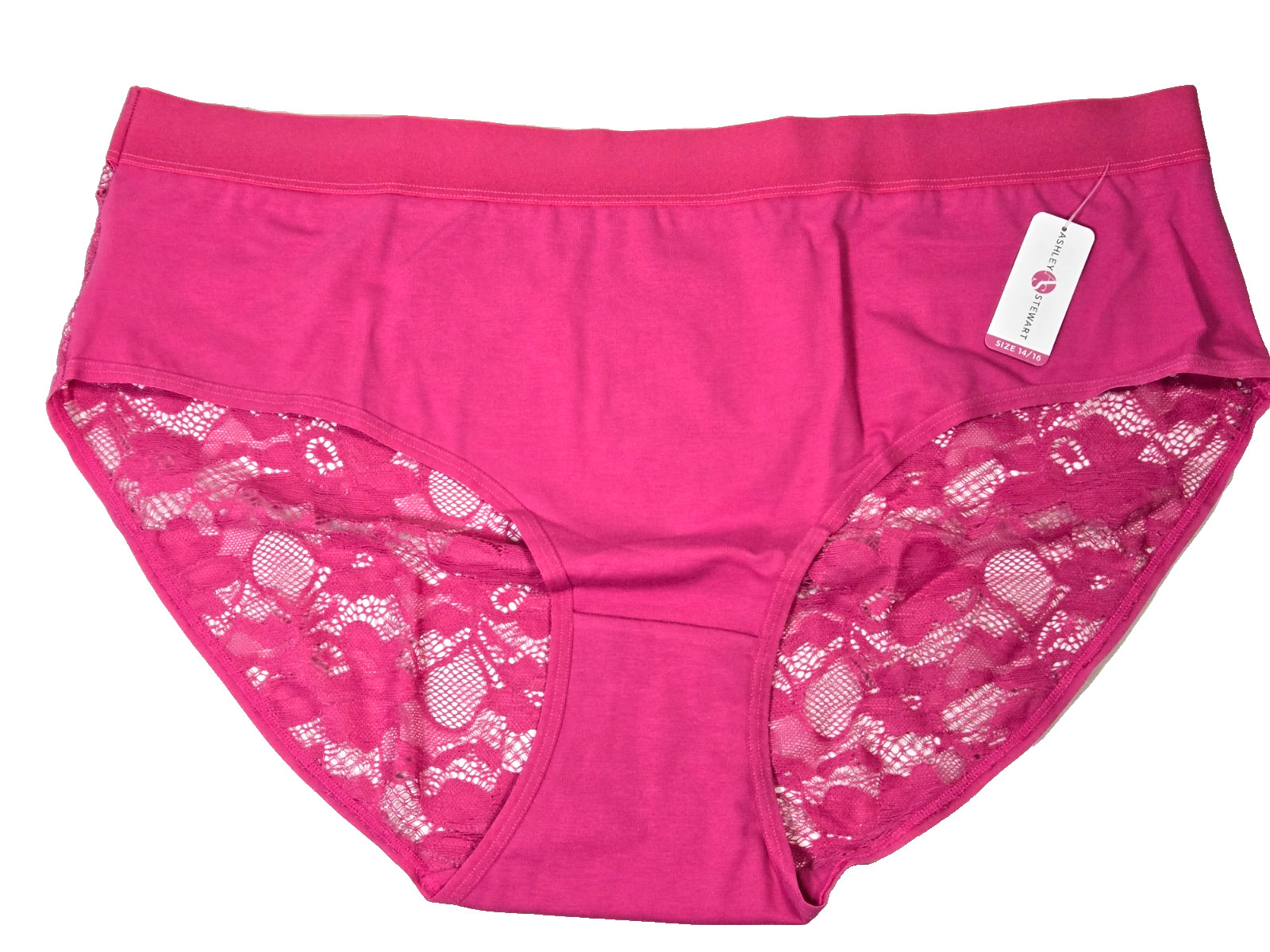 Women Panty Ashley Stewart NWTLace Paneled Hipster Size 1 14-16