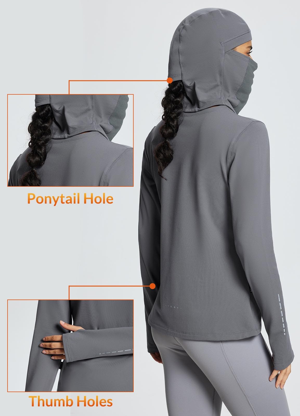 Women’s Running Hiking Gear Ski Long Sleeve Cowl Neck Thermal Tops Cold Weath…