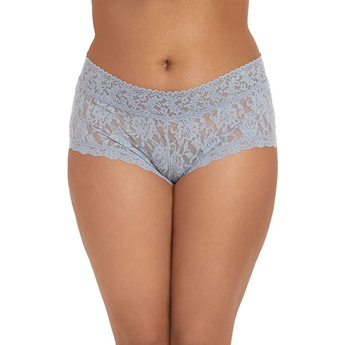 Hanky Panky Women’s Signature Lace Plus Size Boyshort, Grey, 2X