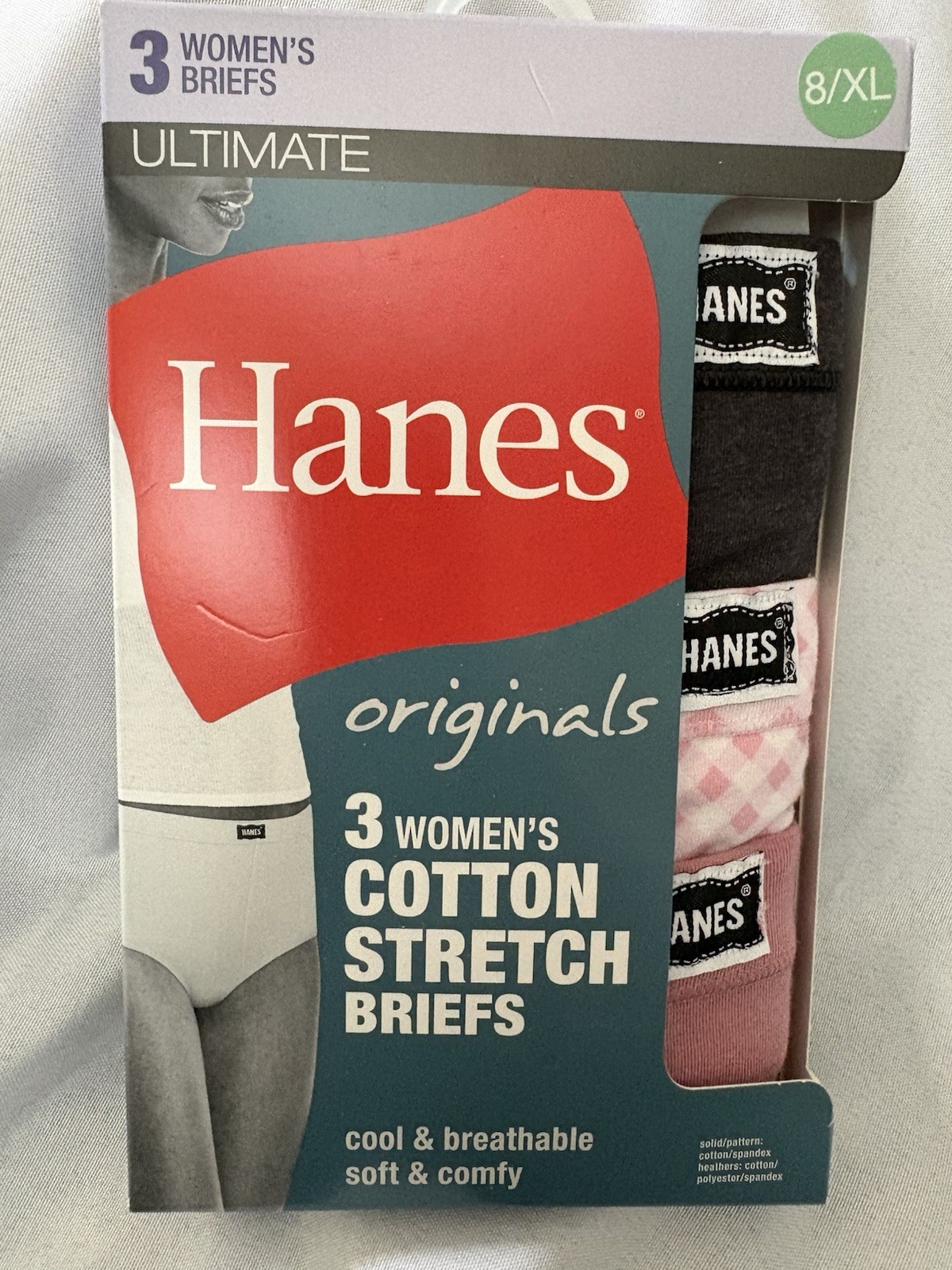 NEW Hanes Ultimate Original 3 Pack Cotton Stretch Hanes BRIEFS Size XLarge 8
