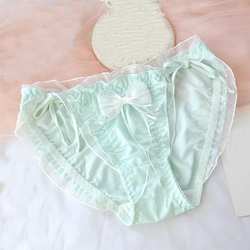 New Japanese Girls Bow Panties Brief Cute Princess School Underwear Underpants